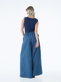 Denim Skort — Blue (sash sold separately)