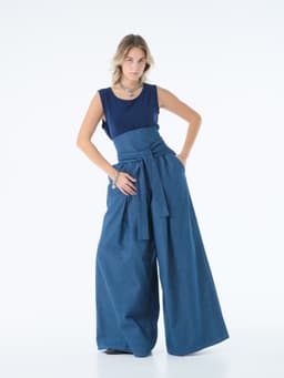 Denim Skort — Blue (sash sold separately)