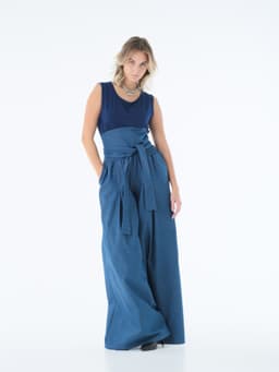 Denim Skort — Blue (sash sold separately)