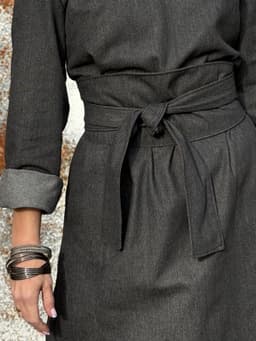 Denim Belt-Sash — Grey