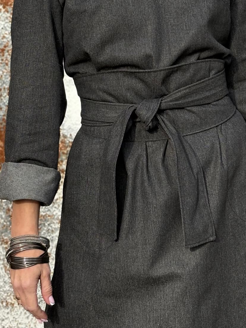 Denim Belt-Sash — Grey
