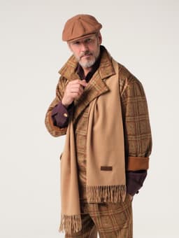 Men's Cashmere Scarf — Sand