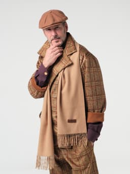 Men's Cashmere Scarf — Sand