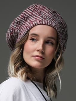 Oriental Beret — Burgundy, with Snood Hood Scarf