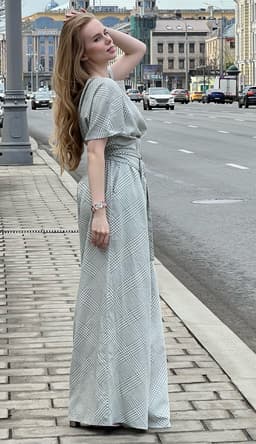 Top & Palazzo Pants Set — Olive Plaid