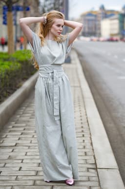 Top & Palazzo Pants Set — Olive Plaid