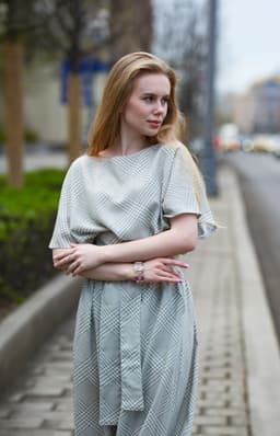 Top & Palazzo Pants Set — Olive Plaid