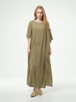 Crinkled Abaya — Khaki, with Sash