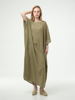 Crinkled Abaya — Khaki, with Sash