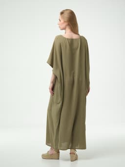 Crinkled Abaya — Khaki, with Sash
