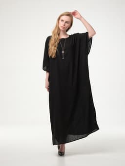 Crinkled Abaya — Black