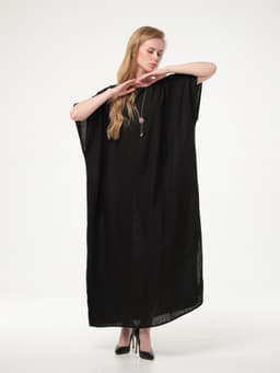 Crinkled Abaya — Black