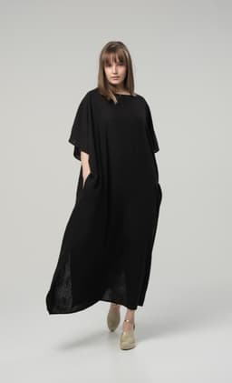 Crinkled Abaya — Black