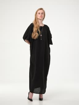 Crinkled Abaya — Black