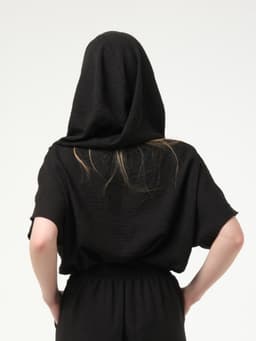 Crinkled Blouse — Black