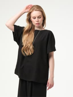 Crinkled Blouse — Black