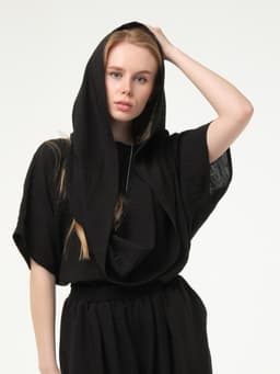 Crinkled Blouse — Black