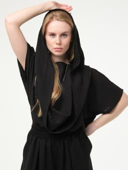 Crinkled Blouse — Black