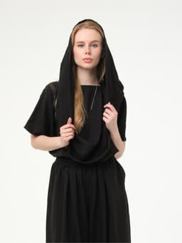 Crinkled Blouse — Black