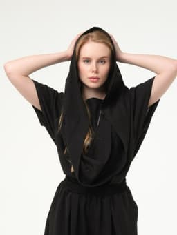 Crinkled Blouse — Black
