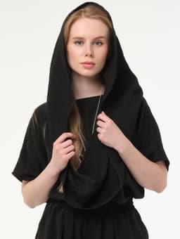 Crinkled Blouse — Black