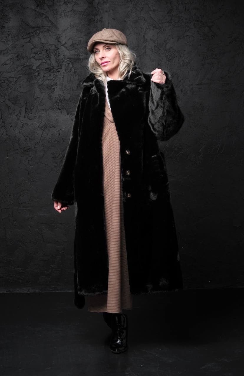 Faux Fur Coat — Black, Classic