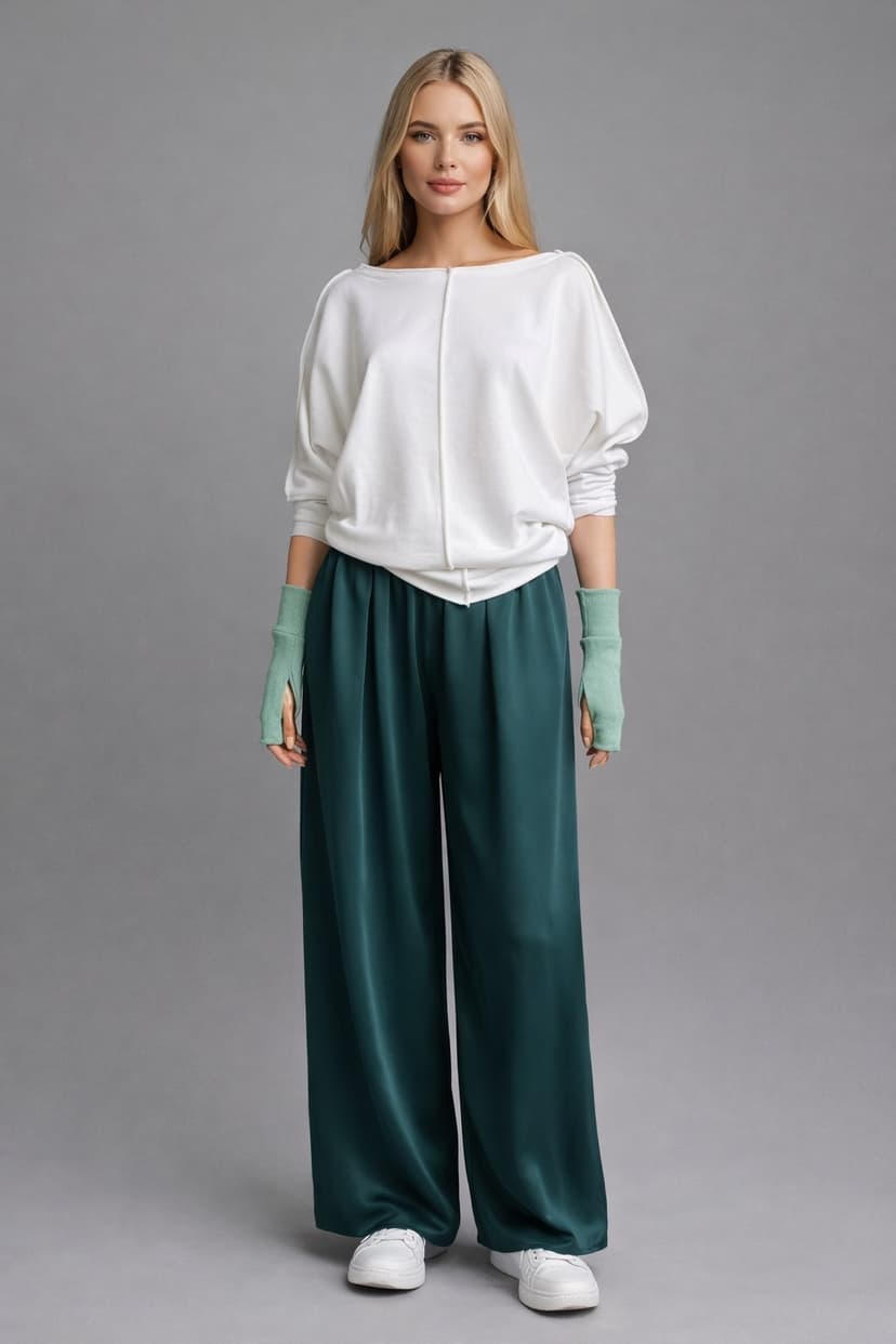 Palazzo Pants — Dubai Silk, Emerald