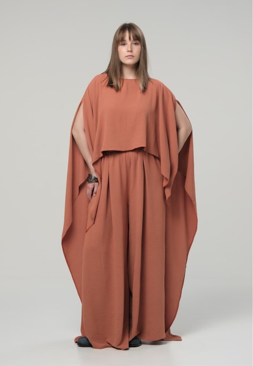 Palazzo Pants with Belt — Terracotta