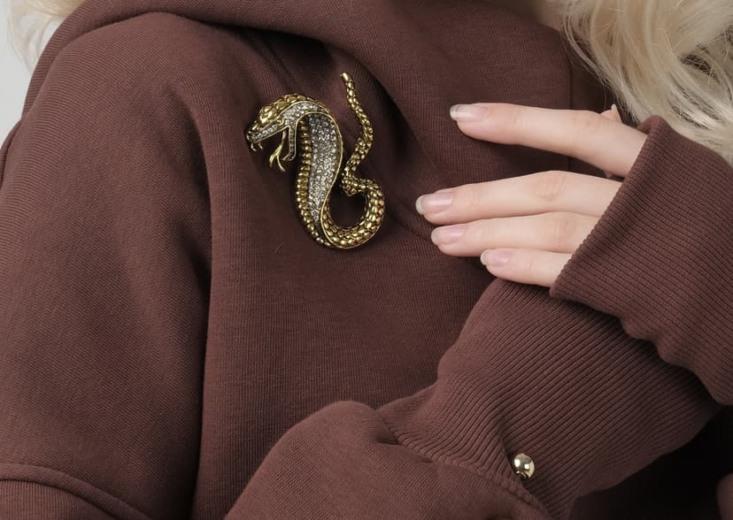 Snake Brooch — Gold