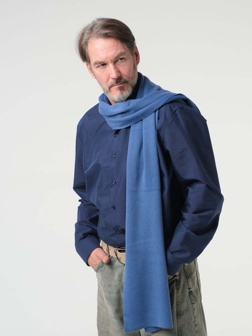 Knit Scarf — Denim Blue